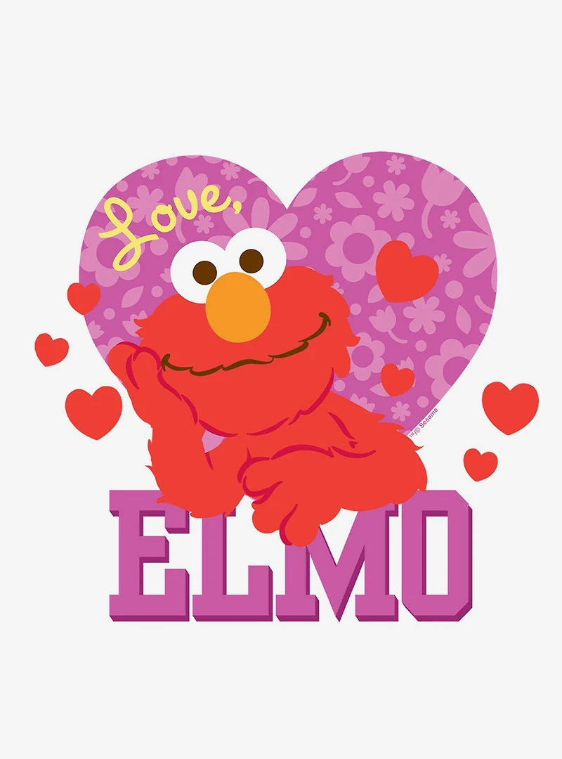 Sesame Street Love Elmo Cap Sleeve Baby Rib Women's Crop Top