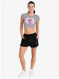 Sesame Street Heart With Abby Cadabby Cap Sleeve Baby Rib Women's Crop Top