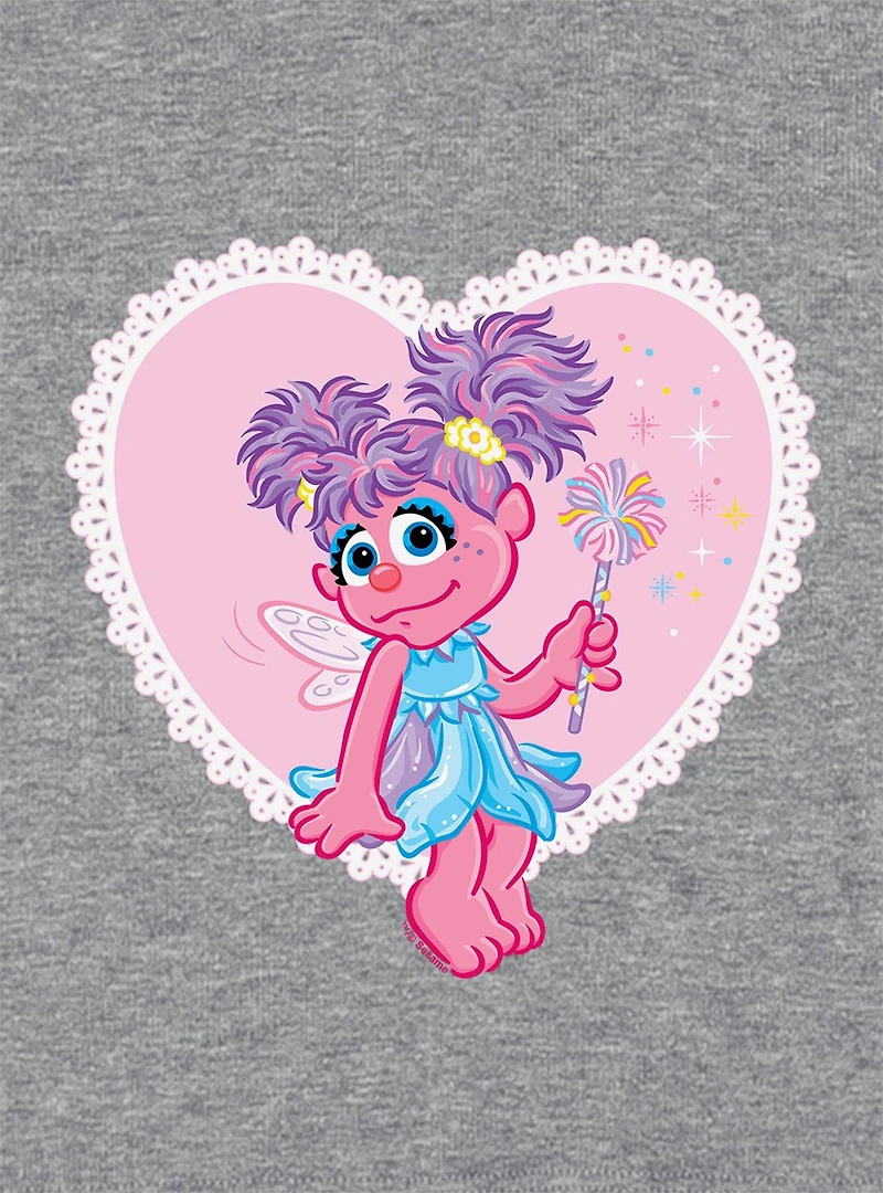 Sesame Street Heart With Abby Cadabby Cap Sleeve Baby Rib Women's Crop Top