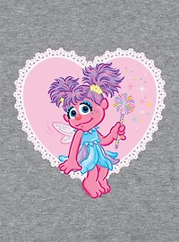 Sesame Street Heart With Abby Cadabby Cap Sleeve Baby Rib Women's Crop Top