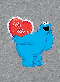 Sesame Street Be Mine With Cookie Monster Cap Sleeve Baby Rib Women's Crop Top