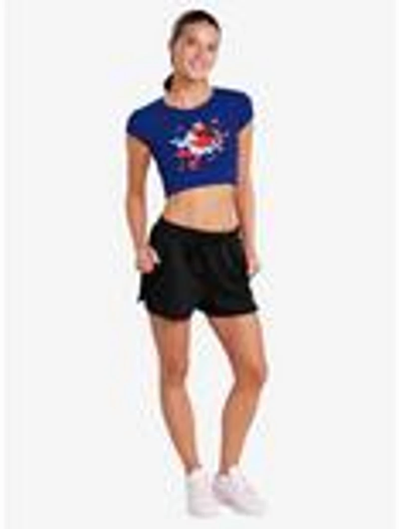 Sesame Street Cupid Elmo Cap Sleeve Baby Rib Women's Crop Top