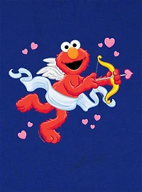Sesame Street Cupid Elmo Cap Sleeve Baby Rib Women's Crop Top
