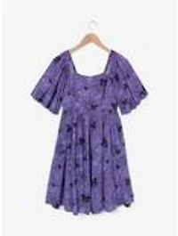 Disney Mickey Mouse Jack-o-Lantern Spiderweb Allover Print Smock Dress - BoxLunch Exclusive