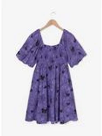 Disney Mickey Mouse Jack-o-Lantern Spiderweb Allover Print Smock Dress - BoxLunch Exclusive