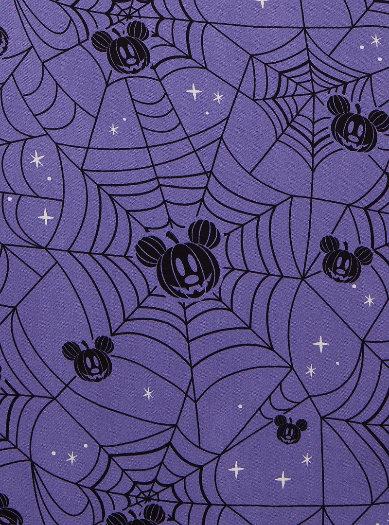 Disney Mickey Mouse Jack-o-Lantern Spiderweb Allover Print Smock Dress - BoxLunch Exclusive
