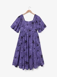 Disney Mickey Mouse Jack-o-Lantern Spiderweb Allover Print Plus Smock Dress - BoxLunch Exclusive