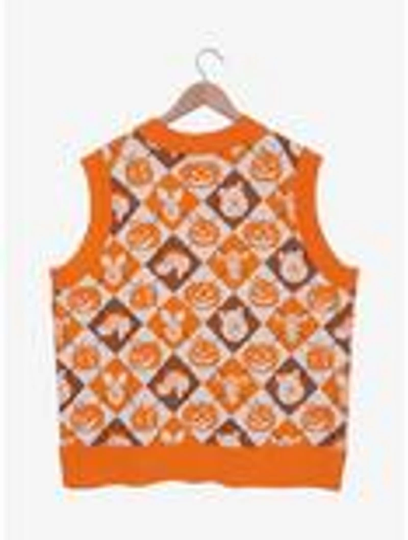 Disney Winnie the Pooh Characters & Pumpkins Argyle Women's Plus Sweater Vest - BoxLunch Exclusive