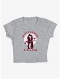 The Princess Bride Be My Valentine As You Wish Cap Sleeve Baby Rib Women's Crop Top
