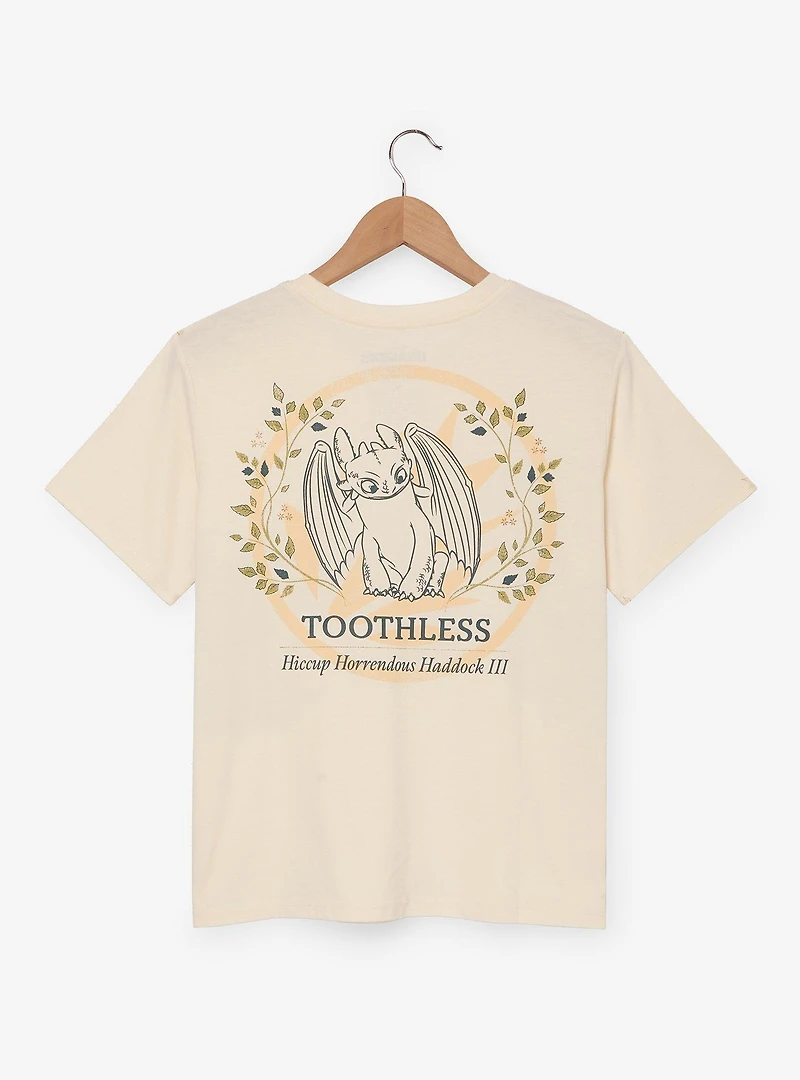 DreamWorks How To Train Your Dragon Toothless Tonal Foliage Women's Cropped T-Shirt - BoxLunch Exclusive