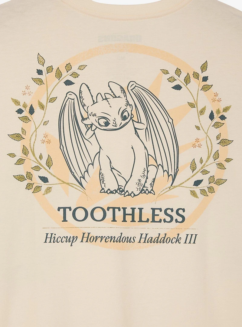 DreamWorks How To Train Your Dragon Toothless Tonal Foliage Women's Cropped T-Shirt - BoxLunch Exclusive