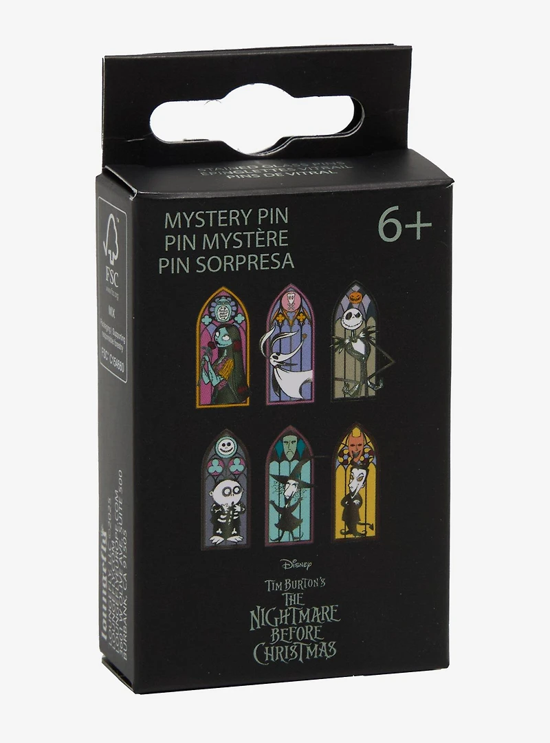 Loungefly Disney The Nightmare Before Christmas Characters Stained Glass Window Blind Box Enamel Pin - BoxLunch Exclusive