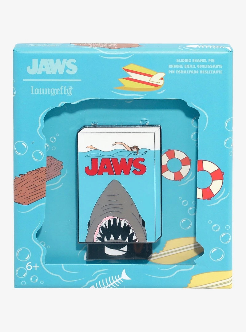 Loungefly Jaws VHS Tape Sliding Enamel Pin - BoxLunch Exclusive