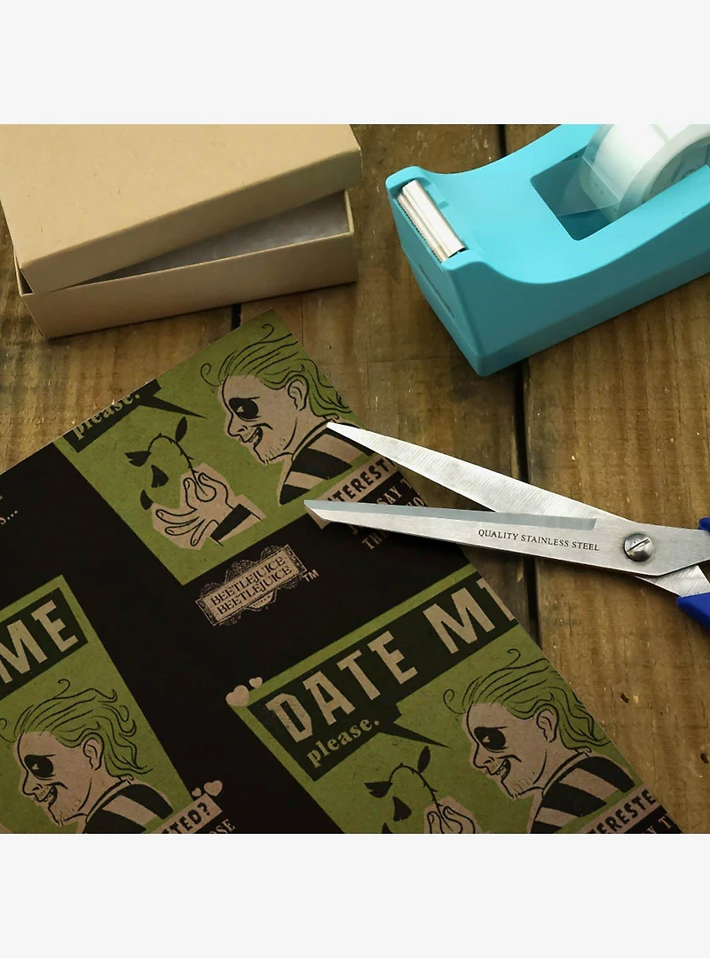 Beetlejuice Date Me Dark Premium Kraft Wrapping Paper