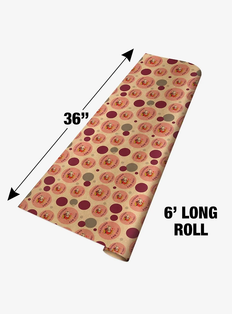 I'm Cuckoo For You Crazy Clock Premium Kraft Wrapping Paper