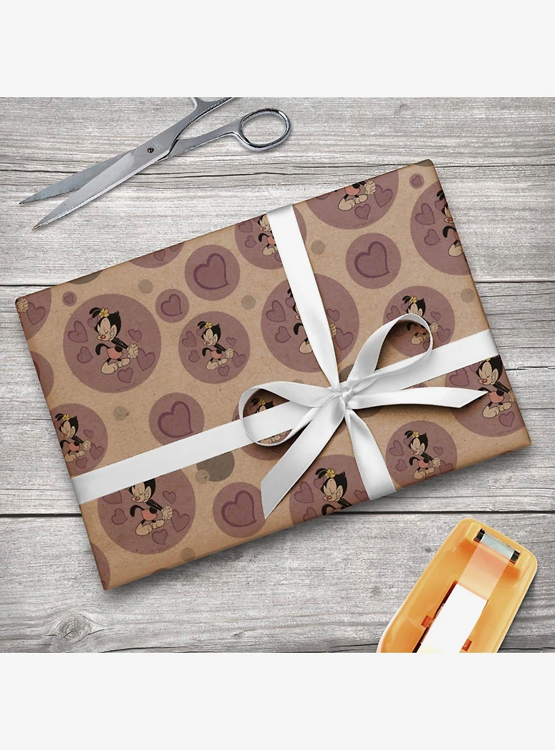 Animaniacs Dot Hearts Premium Kraft Wrapping Paper
