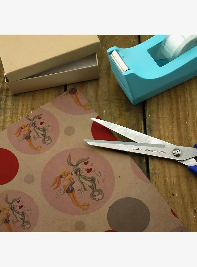 Looney Tunes Bugs and Lola Kiss Dot Premium Kraft Wrapping Paper
