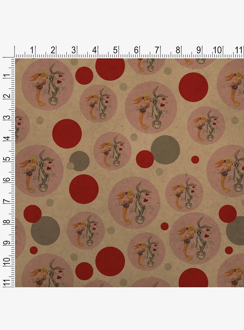 Looney Tunes Bugs and Lola Kiss Dot Premium Kraft Wrapping Paper