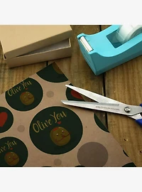 Olive You I Love You Premium Kraft Wrapping Paper