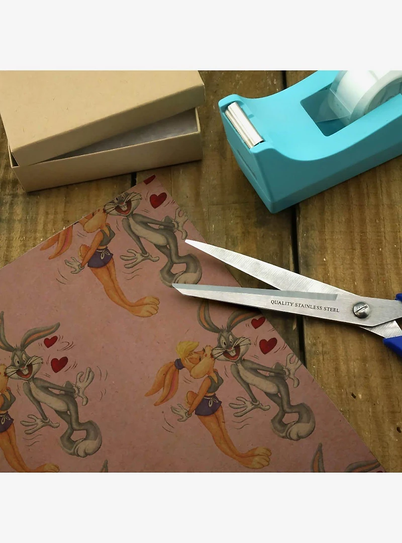 Looney Tunes Bugs and Lola Kiss Premium Kraft Wrapping Paper
