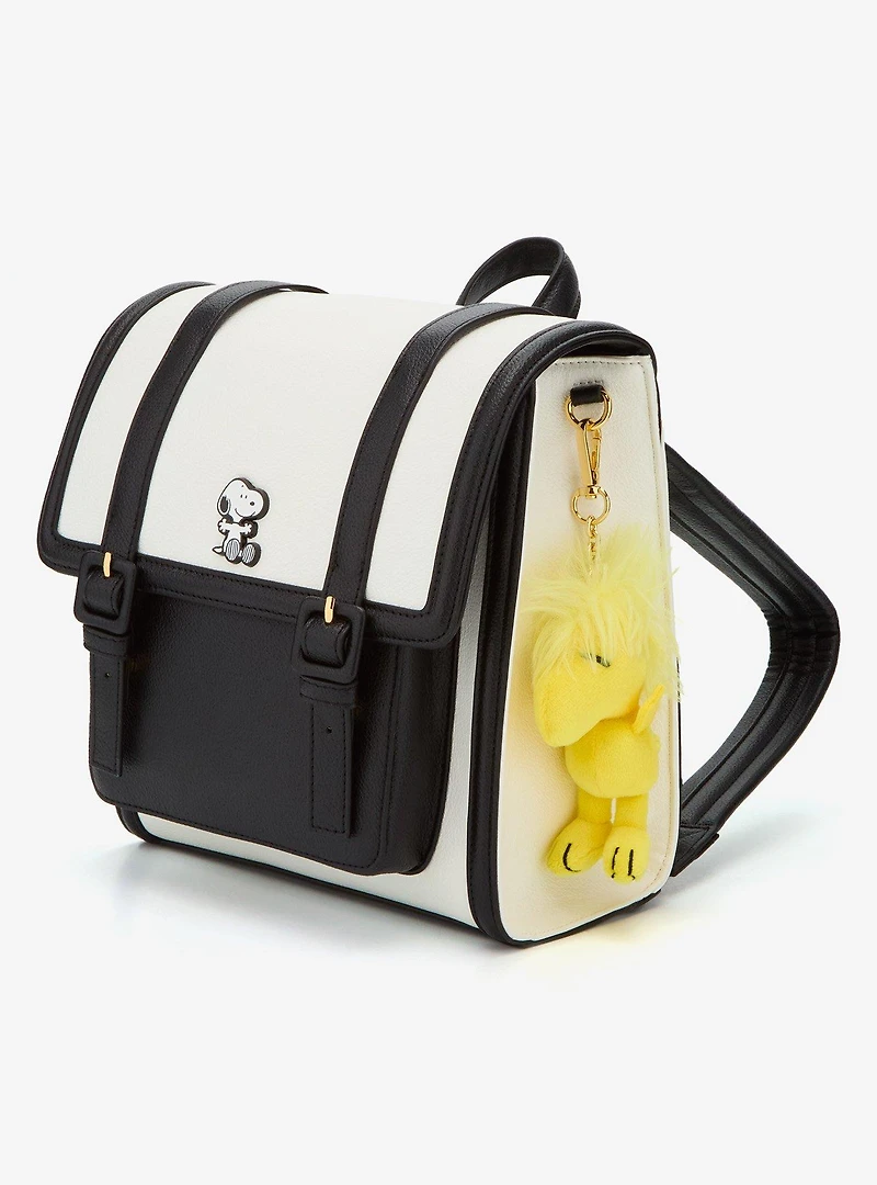 Peanuts Snoopy Black & White Mini Backpack with Woodstock Plush Charm - BoxLunch Exclusive