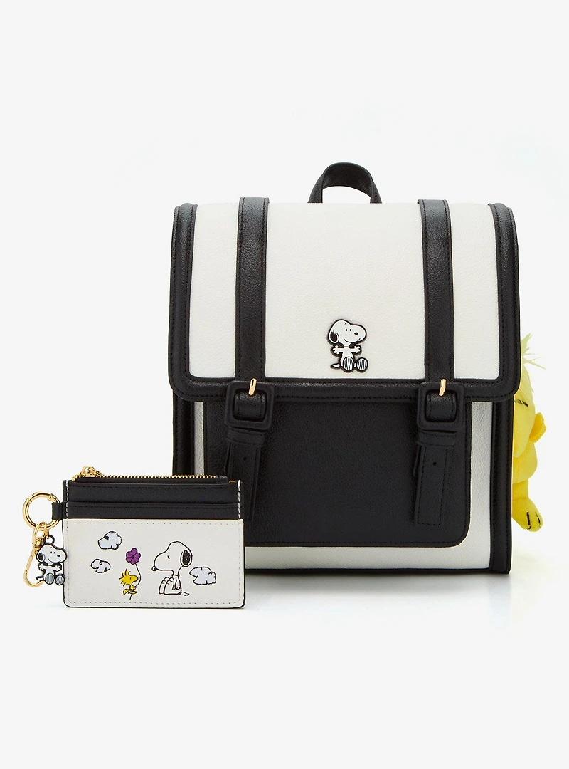 Peanuts Snoopy Black & White Mini Backpack with Woodstock Plush Charm - BoxLunch Exclusive