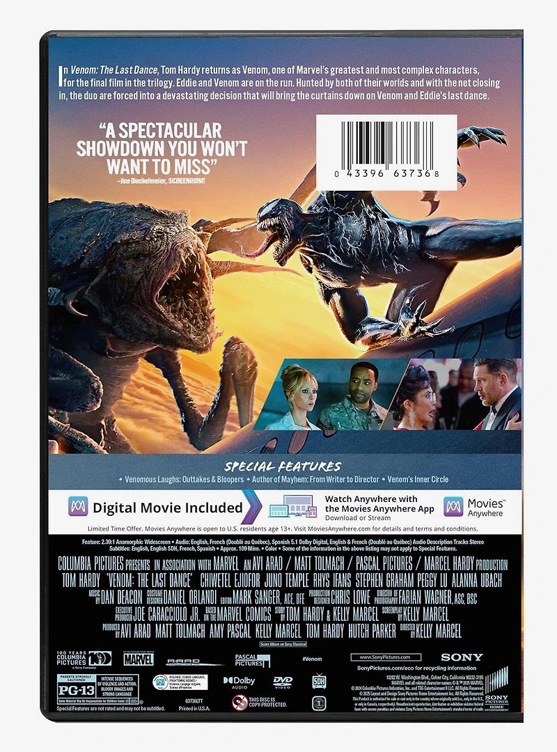 Marvel Venom: The Last Dance Digital Video Disc