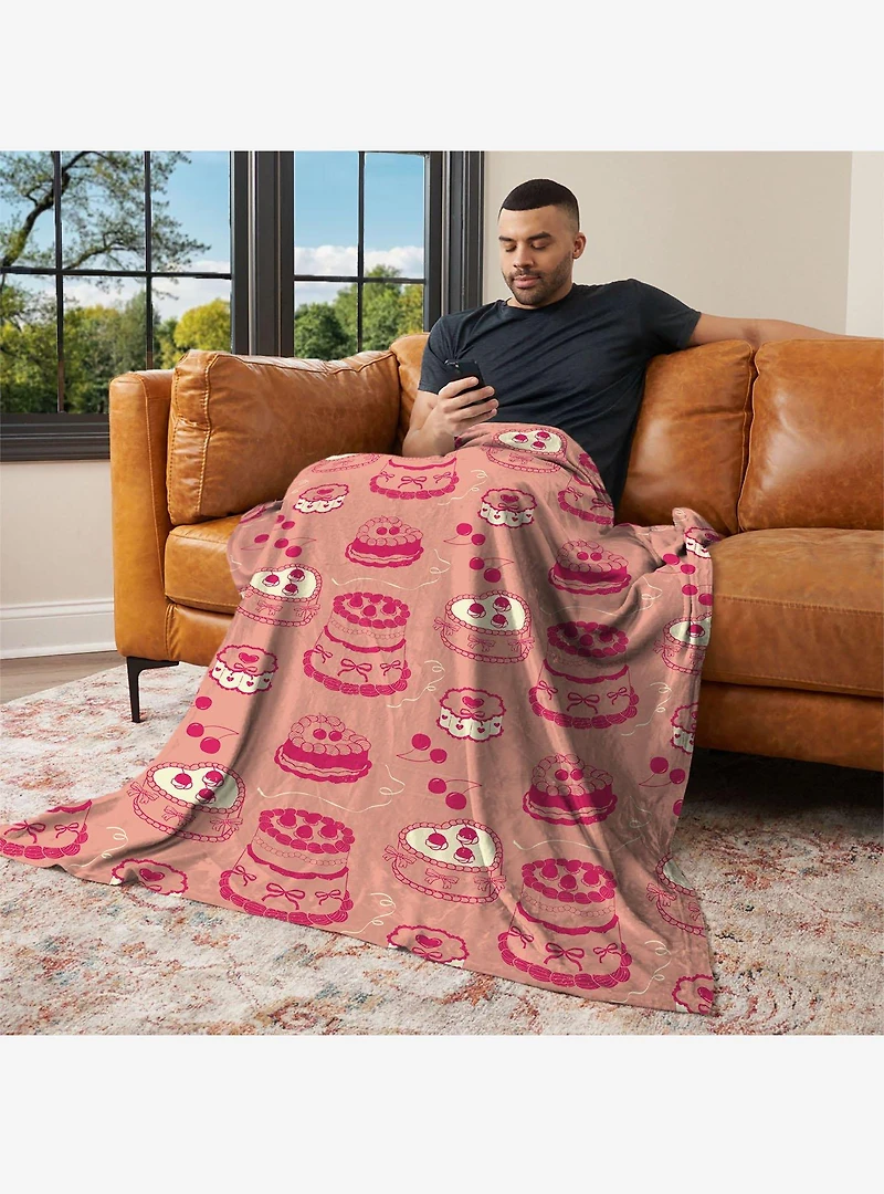 Valentine's Day Cakes 50x60" Silk Touch Throw Blanket