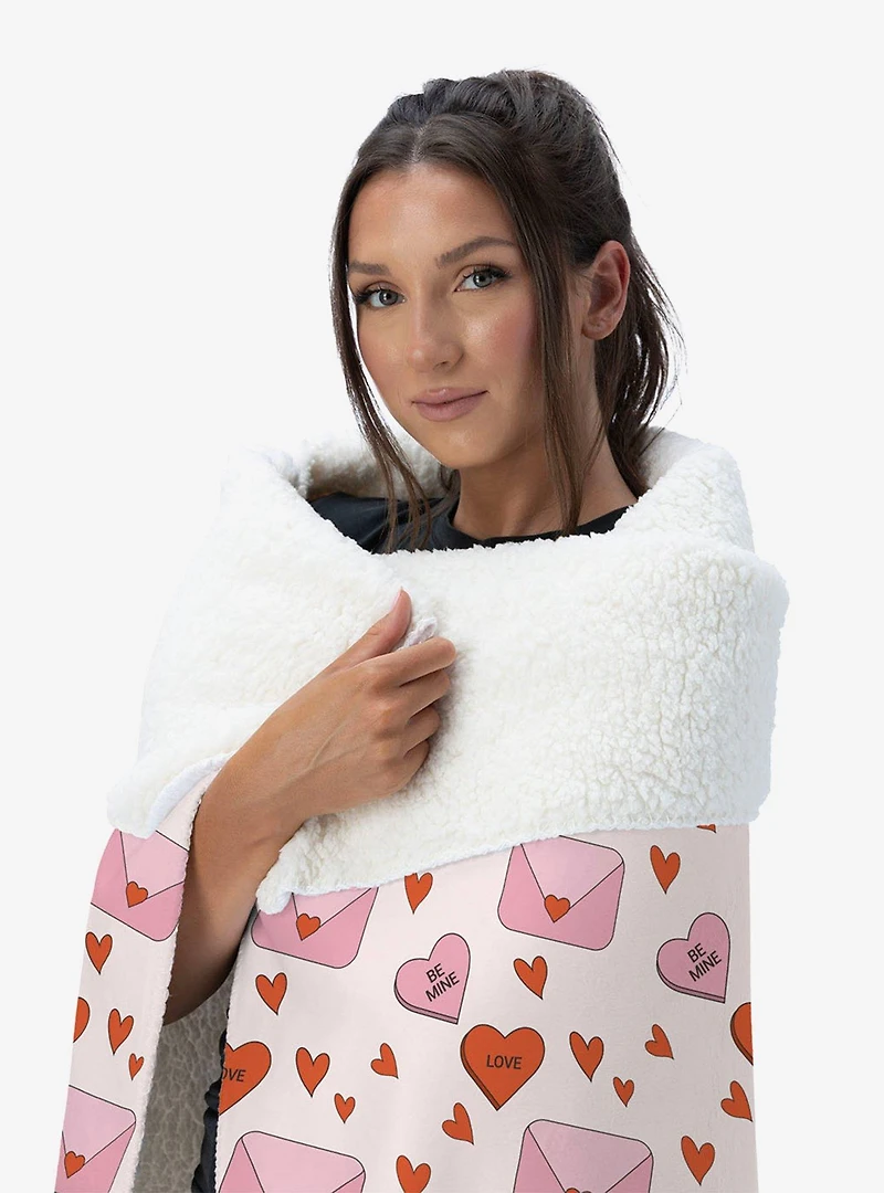Send My Love Silk Touch Sherpa Throw Blanket