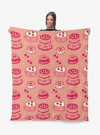 Valentine's Day Cakes Silk Touch Sherpa Throw Blanket