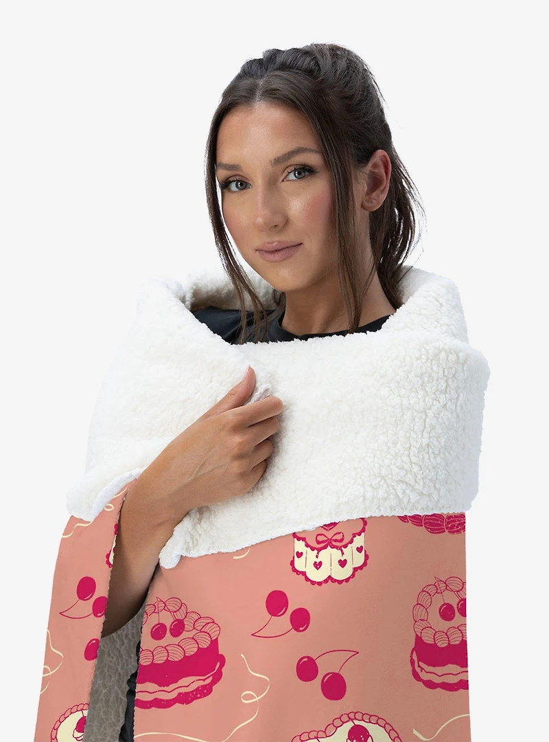 Valentine's Day Cakes Silk Touch Sherpa Throw Blanket