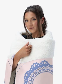 Vintage Hearts Silk Touch Sherpa Throw Blanket