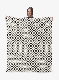 Black Hearts Silk Touch Sherpa Throw Blanket