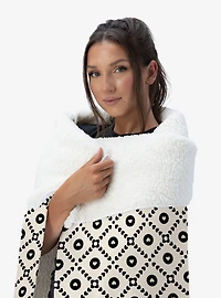 Black Hearts Silk Touch Sherpa Throw Blanket