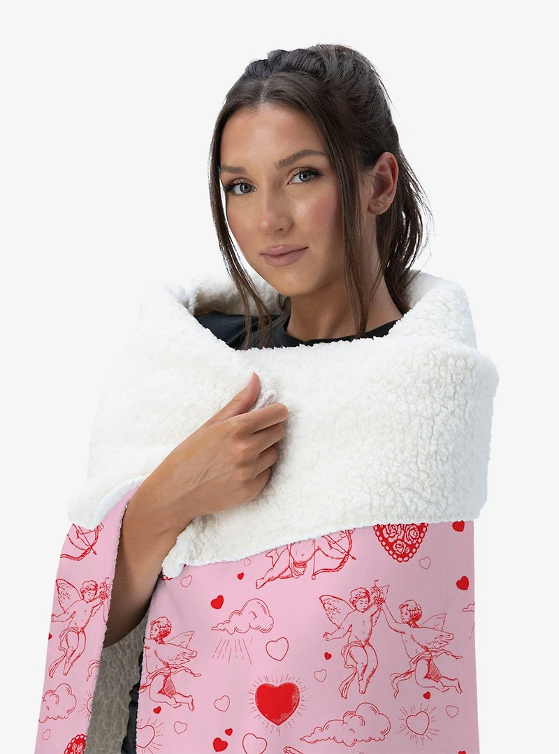 Cupid Silk Touch Sherpa Throw Blanket