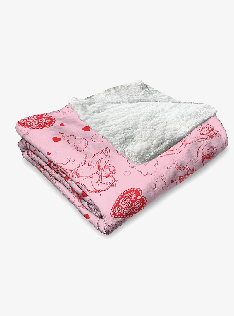 Cupid Silk Touch Sherpa Throw Blanket