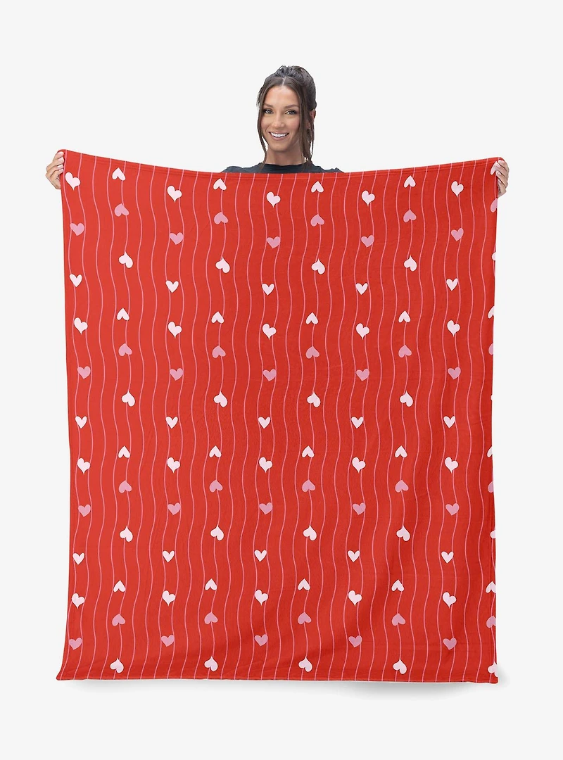 Line Hearts 60x80" Silk Touch Throw Blanket