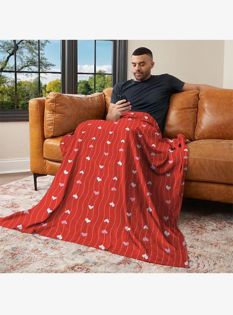 Line Hearts 60x80" Silk Touch Throw Blanket