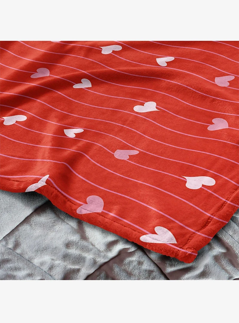 Line Hearts 60x80" Silk Touch Throw Blanket