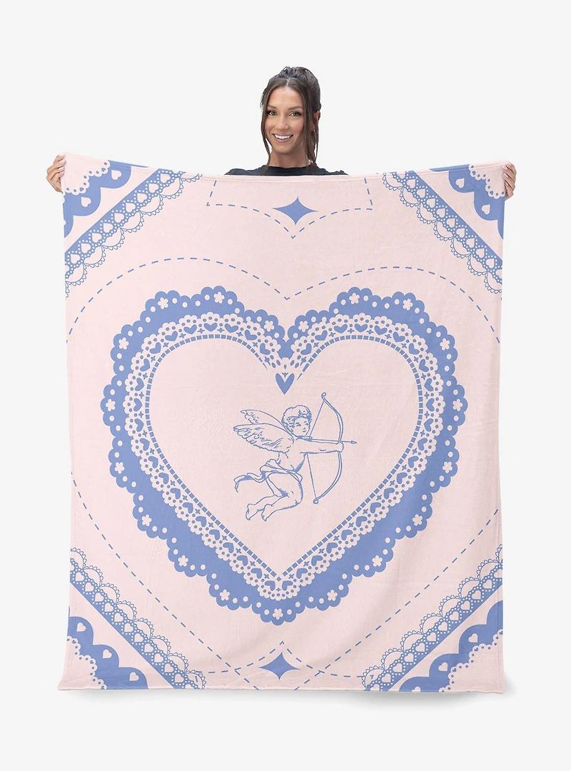 Vintage Hearts 60x80" Silk Touch Throw Blanket