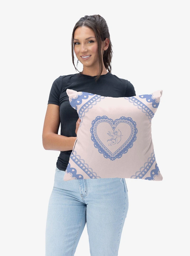 Vintage Hearts Throw Pillow