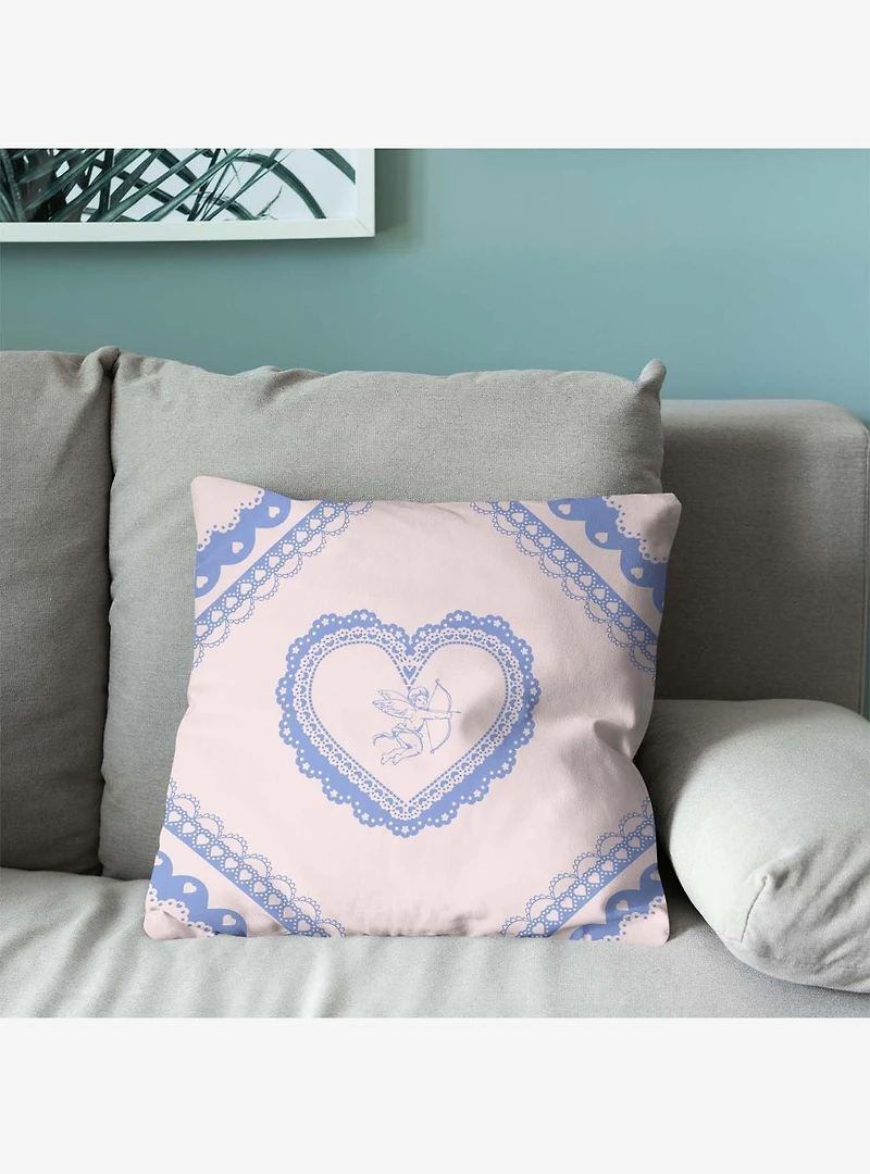 Vintage Hearts Throw Pillow