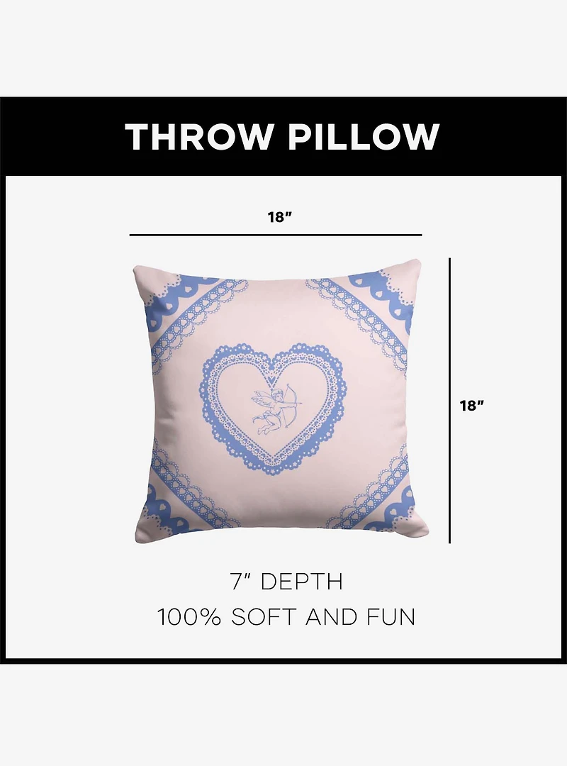 Vintage Hearts Throw Pillow
