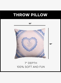 Vintage Hearts Throw Pillow