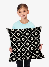 Black Hearts Throw Pillow