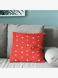 Line Hearts Throw Pillow