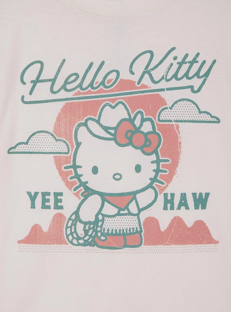 Sanrio Hello Kitty Tonal Western Portrait Women's Cropped T-Shirt - BoxLunch Exclusive