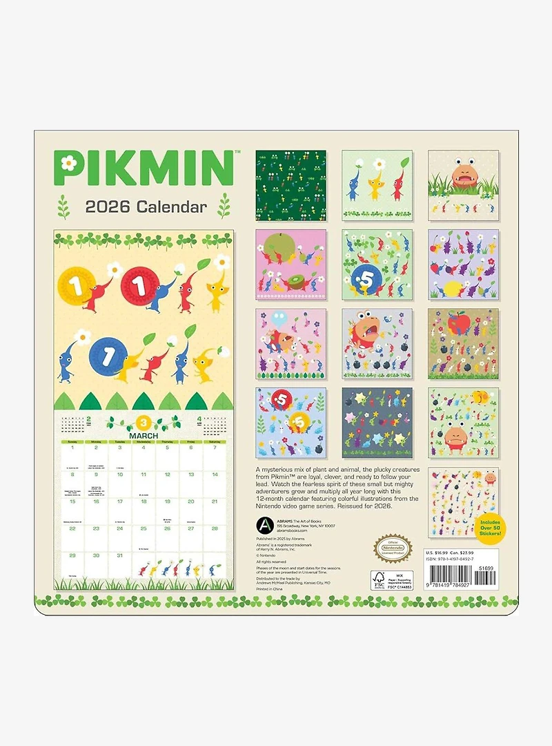 Pikmin 2026 Wall Calendar