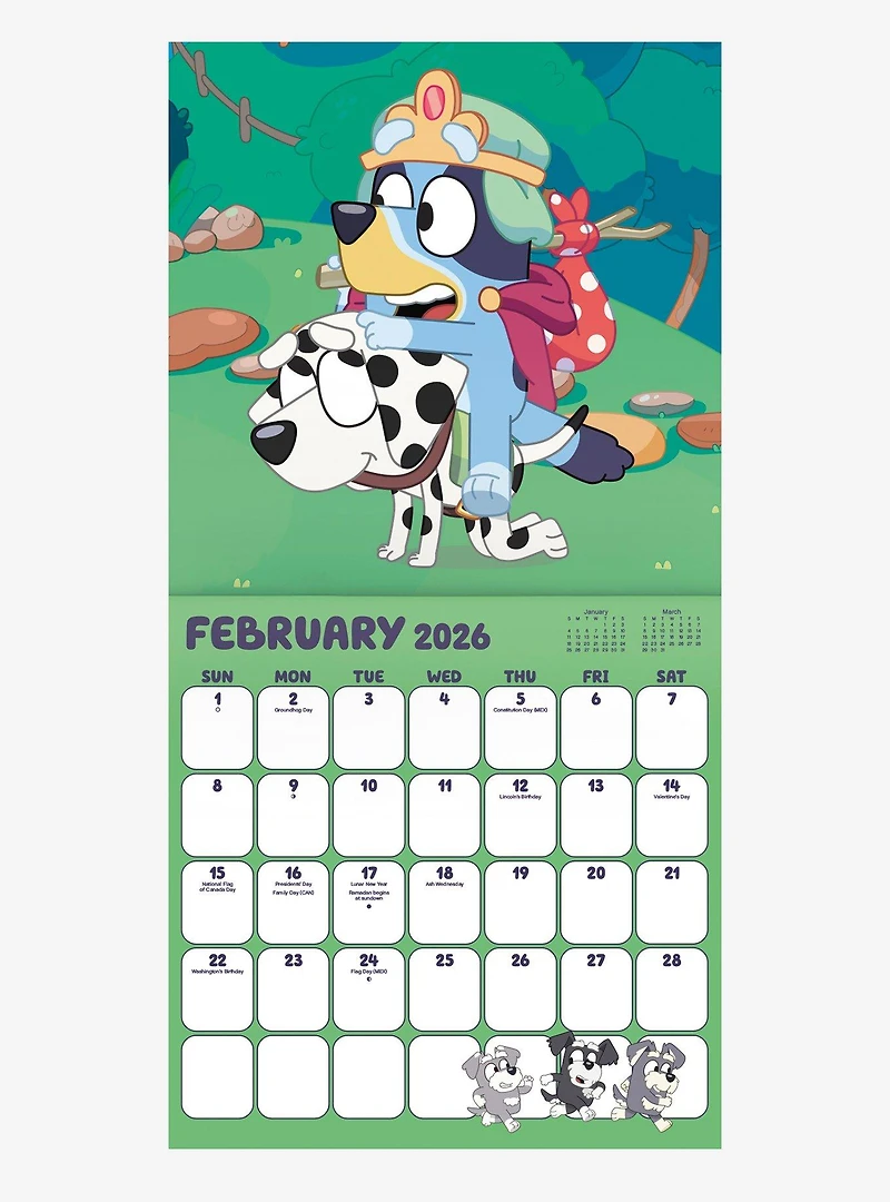 Bluey 2026 Wall Calendar