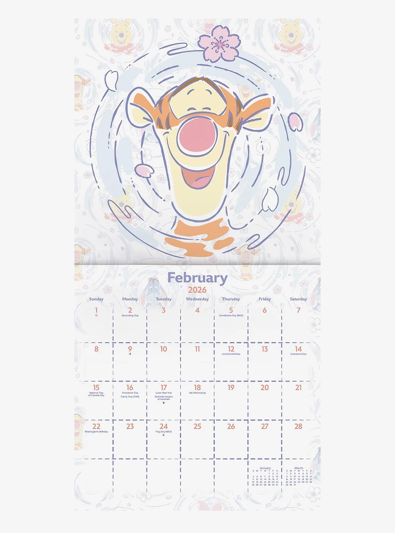 Disney Winnie the Pooh 2026 Wall Calendar